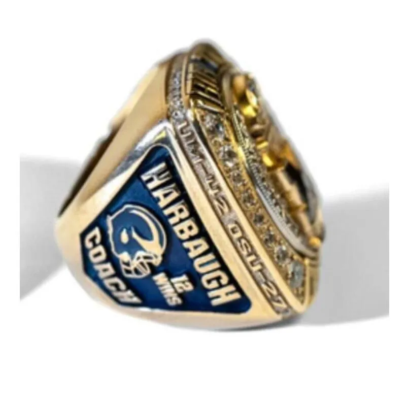 Cluster Rings 2021 Michigan Woerines Football Big Ten Team Championship Ring With Wooden Display Box Drop Delivery Jewelry Ring Dhzle