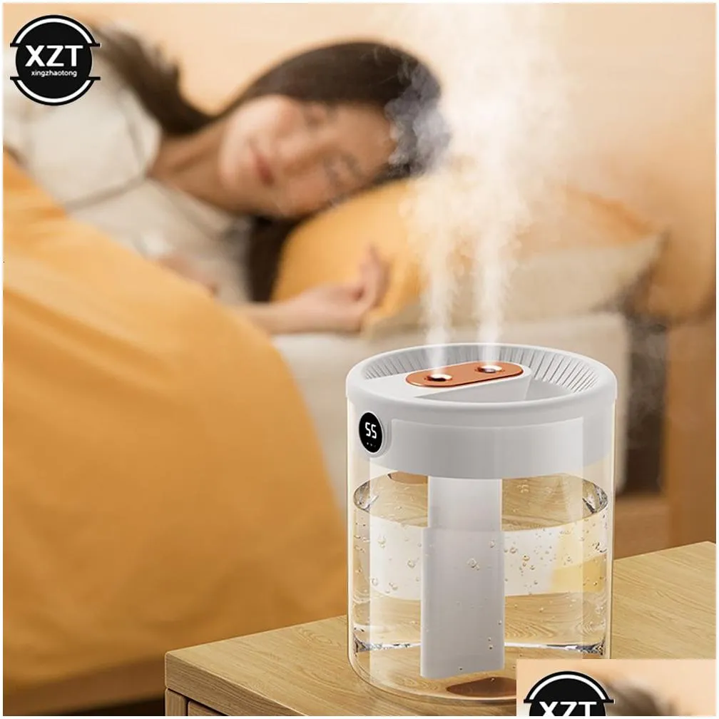 Other Home Garden Humidifiers 2L double nozzle air humidifier with LCD humidifier large capacity aromatic oil diffuser suitable for family bedroom