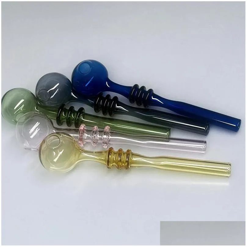 5.3inch curved glass oil burners glass bong water pipes with different colored glass balancer for smoking