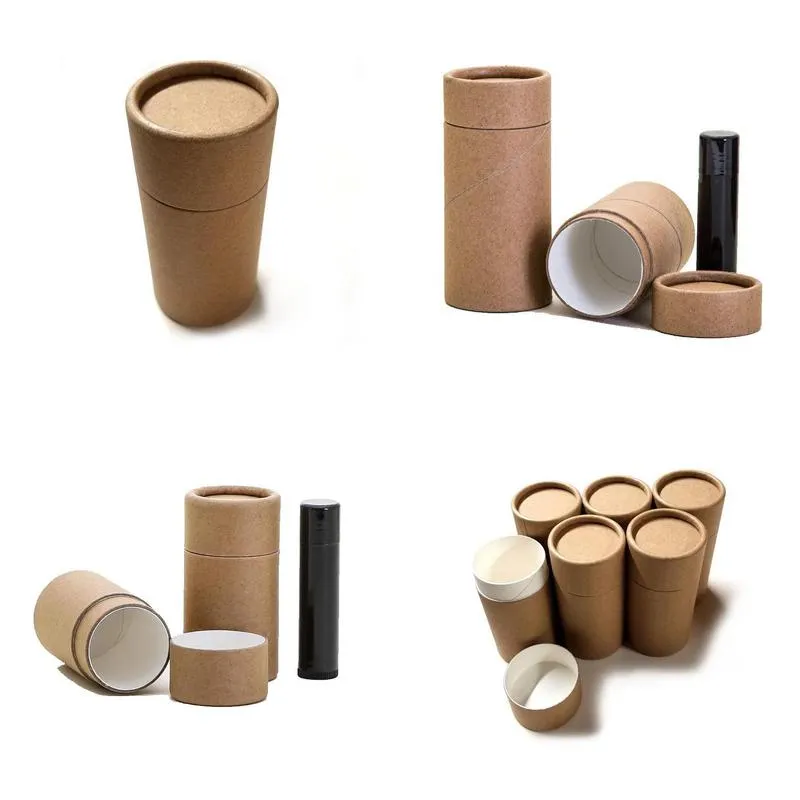 Gift Wrap Gift Wrap 50 Pcs/Lot Eco Friendly 40 Ml Cardboard Deodorant Container Kraft 100% Biodegradable Paper Cosmetic Push Up Tube D Dhlab