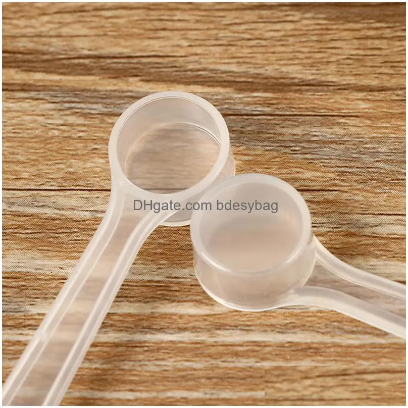 1000pcs/lot long handle 1.5ml plastic spoon 0.5 gram measuring scoop wholesale