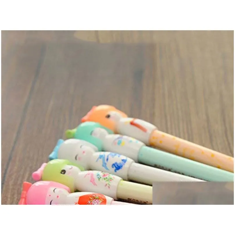 2017 wholesale kimono japanese girl doll gel pen writing signing stationery creative gift school office supply