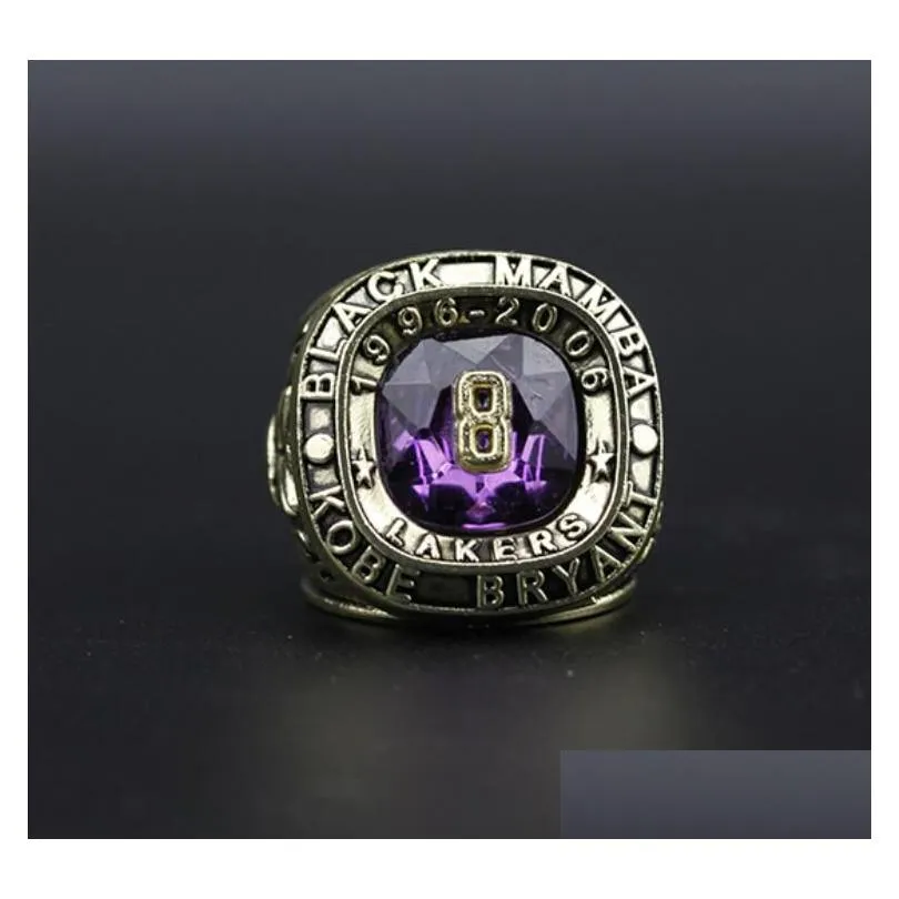 Cluster Rings 2Pcs 8 24 Bryant Basketball Team Champions Championship Ring With Wooden Box Sport Souvenir Men Fan Gift 2023 Wholesale Dhmp7