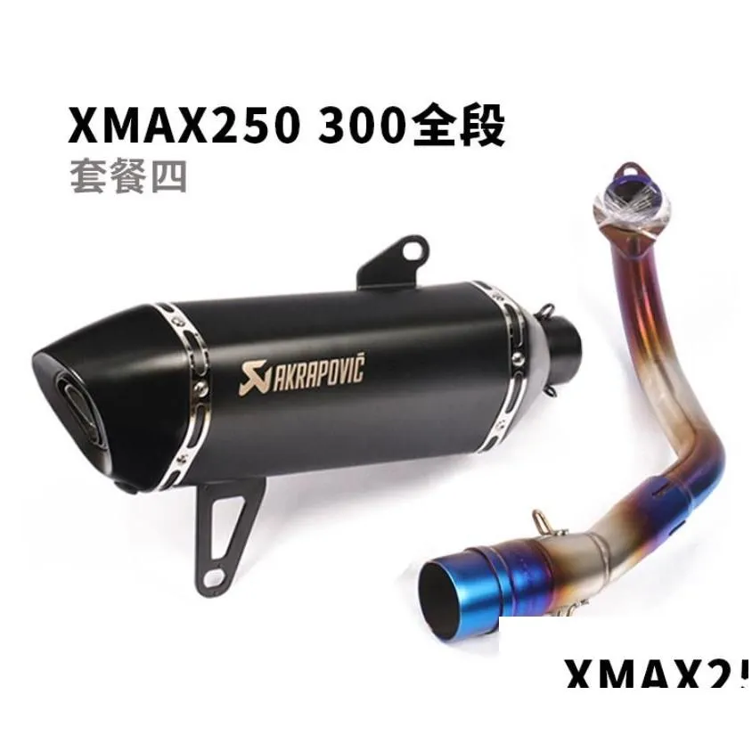 Motorcycle Exhaust System Scooter Modification XMAX250 Pipe Xmax300 Front End Full Scorpion Pipe1