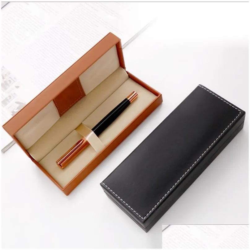 wholesale Luxury Empty Pu Leather pen box bag Pens Holder case