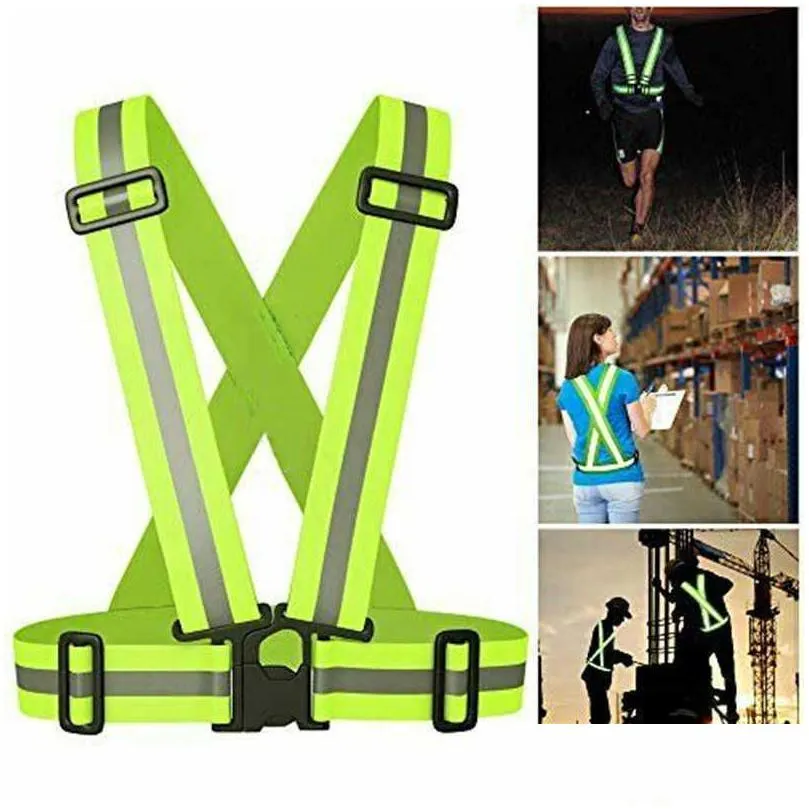wholesale Reflective Vest with Reflector Bands Reflective Running Gear for Men and Women Night Walking Biking Safety Straps Universal