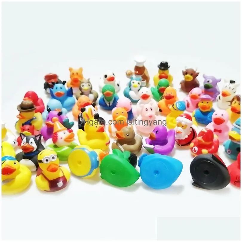 random mini colorful rubber float squeaky sound duck bath toy baby water pool funny toys for girls boys gifts lj201019