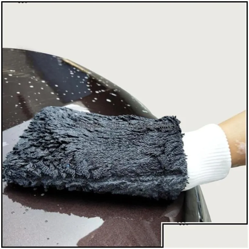 Car Sponge Wash Microfiber Braid Cloth Gloves Thick Cleaning Miwax Detailing Brush Care Tools Suppliescar Drop Delivery Automobiles Mo