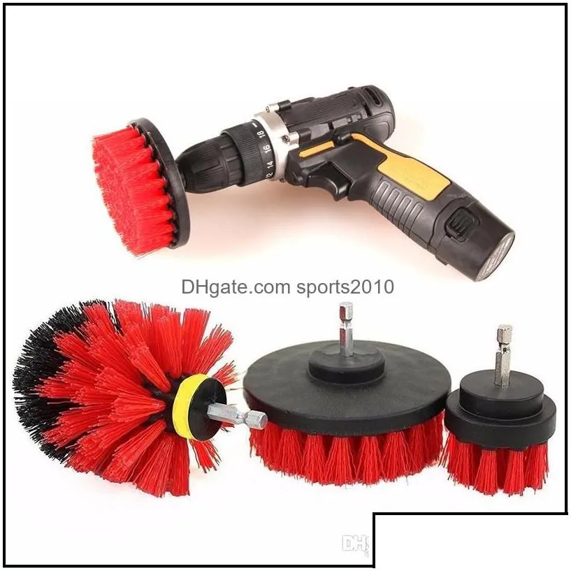 Brush 3Pcs/Set Drill Scrubber Brush Kit For Tile Grout Car Boat Rv Tub Cleaner Cleaning Tool Brushes Drop Delivery 2022 Mobiles Moto