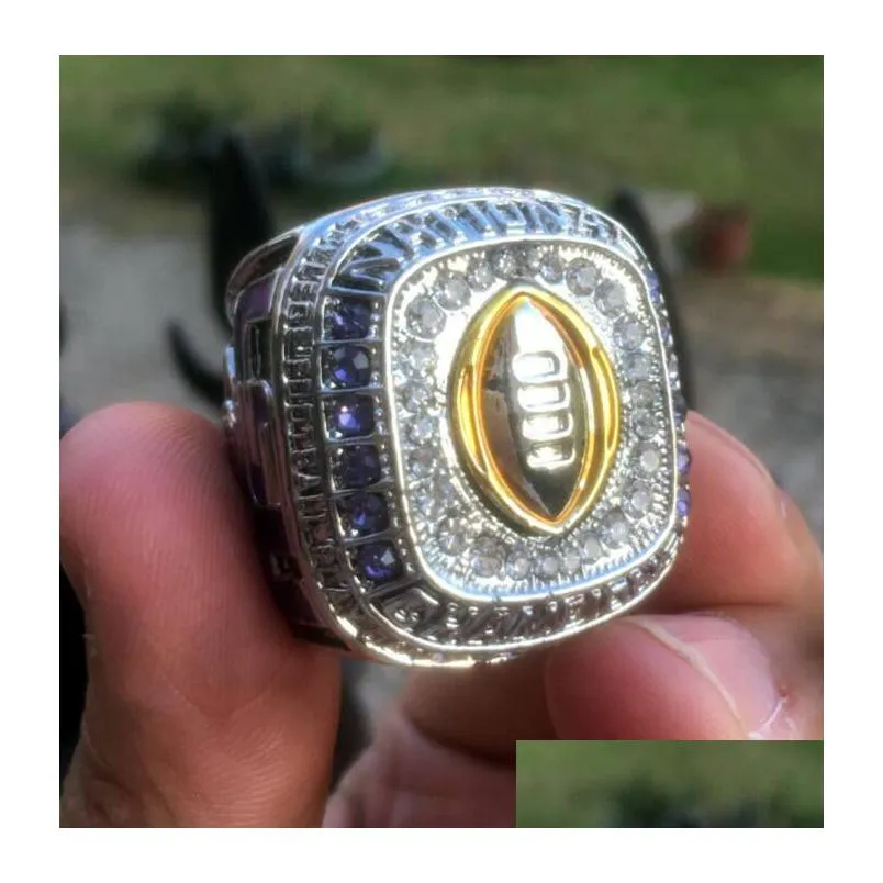 Cluster Rings Lsu Tiger S Orgeron Nationals Sec Team Champions Championship Ring With Wooden Box Souvenir Men Fan Gift Wholesal Drop D Dh0Zq