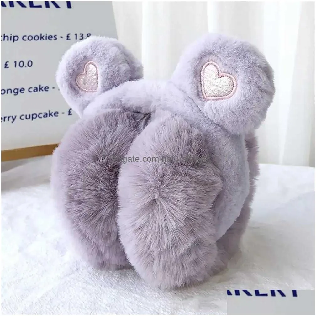 Ear Muffs Ear Muffs Bear Ears Winter Warm Earmuffs Plush Thick Soft Protect R231009 Drop Delivery Fashion Accessories Hats, Scarves Gl Dhad8