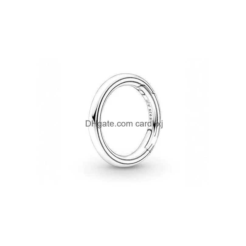 Charms 925 Sterling Sier New Me Series Dual -Circle Link Buttons Small Accessories Diy Jewelry Delivery Drop Delivery Jewelry Jewelry Dhjnd