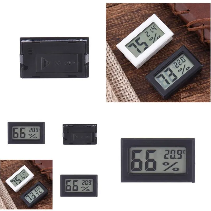 wholesale 2021 Wireless LCD Digital Indoor Thermometer Hygrometer Mini Temperature Humidity Meter Black White