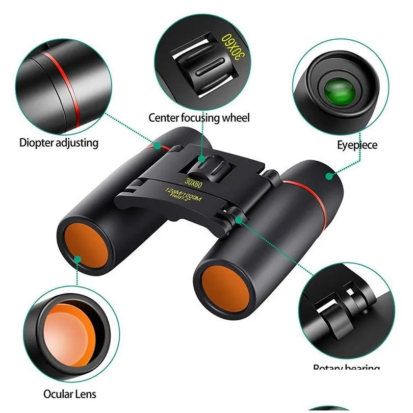 wholesale Mini Night Vision Telescope Binoculars PocketZoom Optical military Binocular Telescope Foldable Hiking Hunting 126/1000M