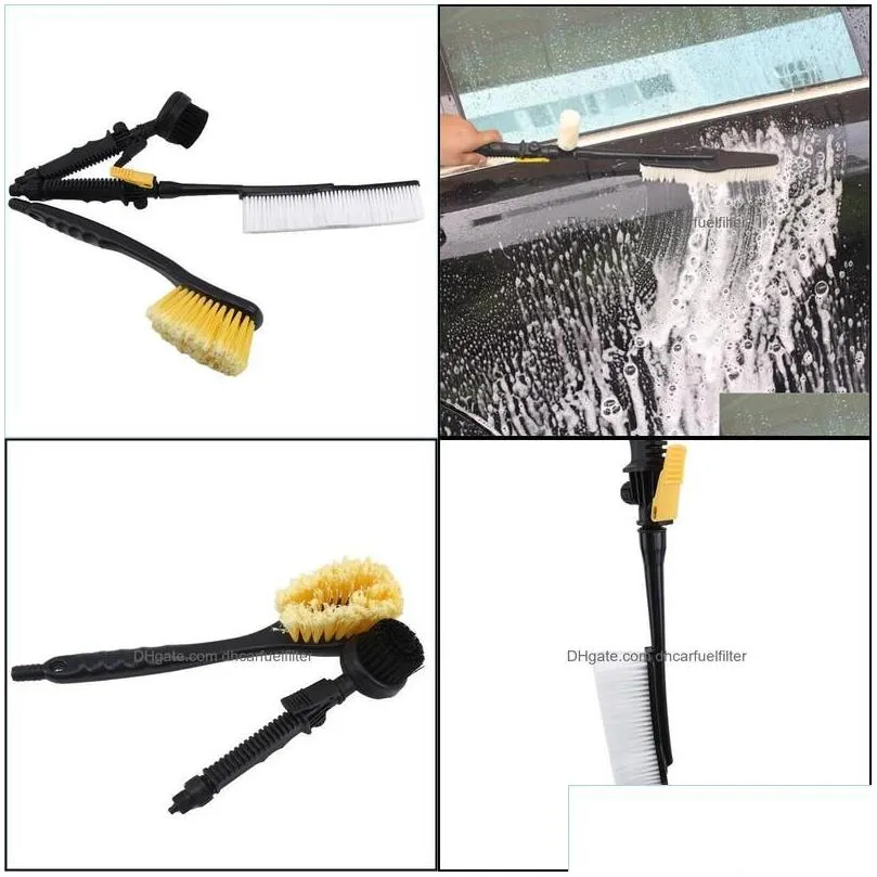 Car Sponge Foam Bottle Water Washing Brush Long Handle Soft Hair Cleaning Mop Accessories Atomizing Nozzle Wash Guncar Drop Delivery A