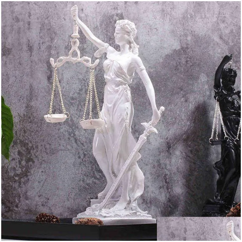 greek justice goddess statue fair angels resin sculpture people ornaments vintage home decoration accessories office crafts gift