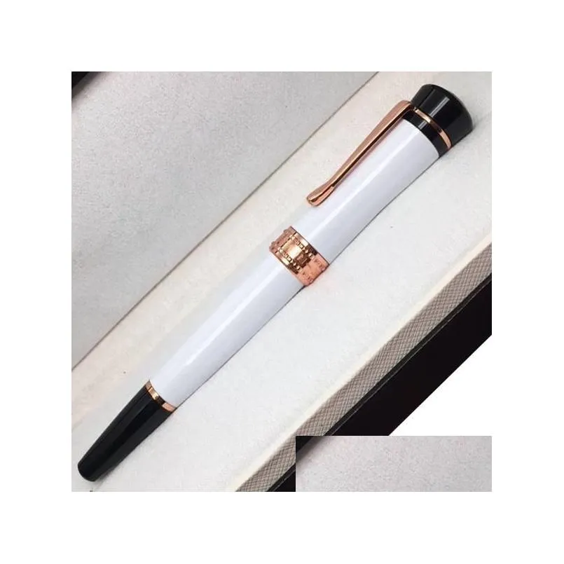 wholesale Luxury pen lucky star series Unique design roller ball pens made of High grade white ceramic office writin supply gift for