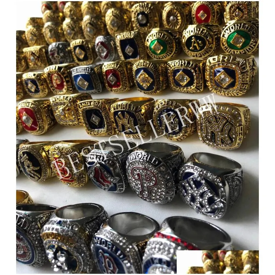 Cluster Rings 118Pcs 1903 - 2023 World Series Baseball Team Champions Championship Ring Set Souvenir Men Fan Gift Drop Delivery Jewelr Dhvjn
