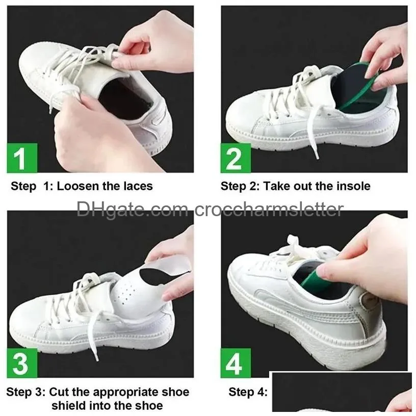 Pi ces de chaussures Accessoires Chaussures Bouclier pour Sneaker Anti Pli Wrinkled Support Toe Cap Sport Ball Head Stretcher Blanc Noir Gr Dhhmq