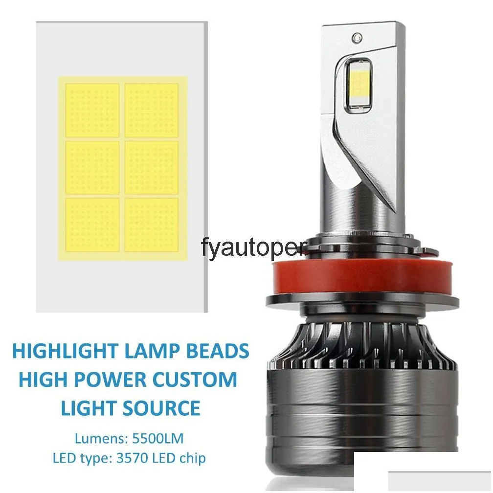 2pcs Super Bright 5500LM Car Headlights H8/H11 LED Auto Lights Bulb 110W 12-24V Lamp 6000-6500K IP67