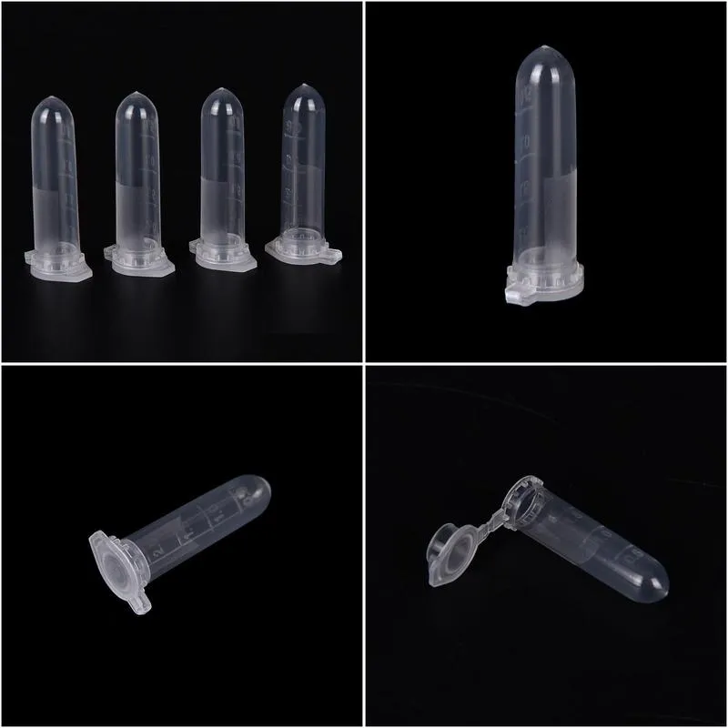 wholesale Wholesale- 100PCS Graduation 2ml Centrifuge Tube 2ml Volume Plastic Bottles with cap Transparent container Can legislate