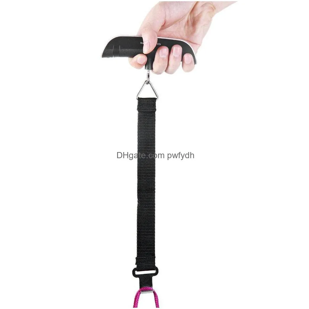 50kg capacity mini digital luggage scale hand held lcd electronic scale electronic hanging scale thermometer weighing device fast ship