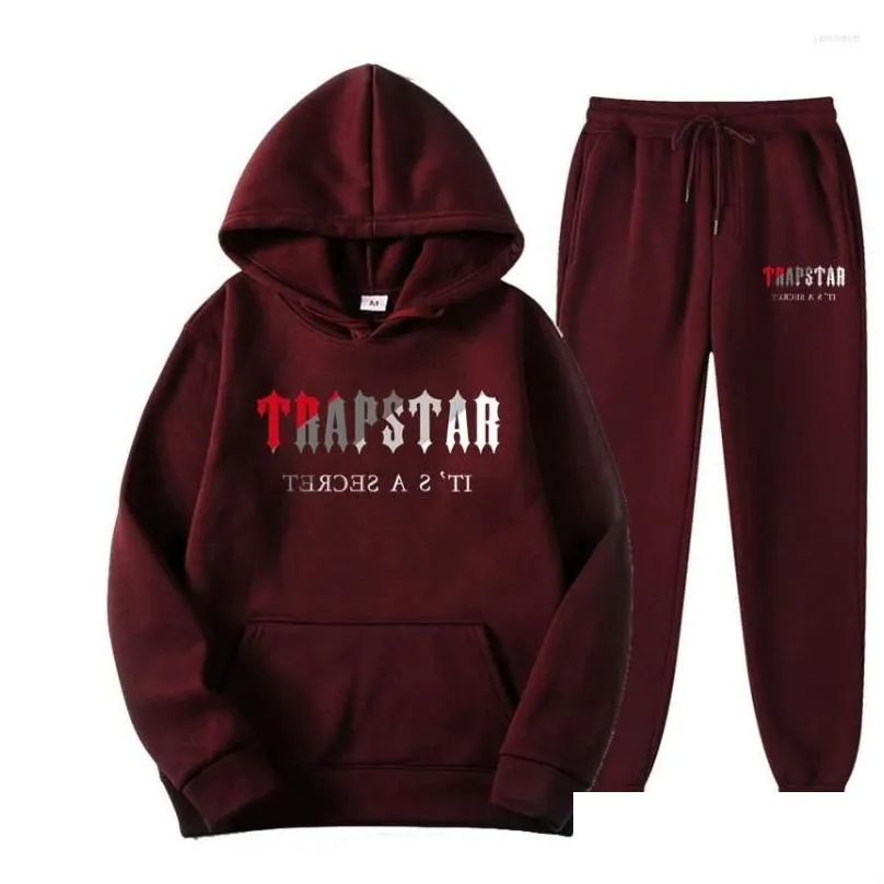 mens jackets fw22 trapstar men women tracksuit brand printed streetwear sportswear warmtwo pieces set hoodie pants jogging hooded