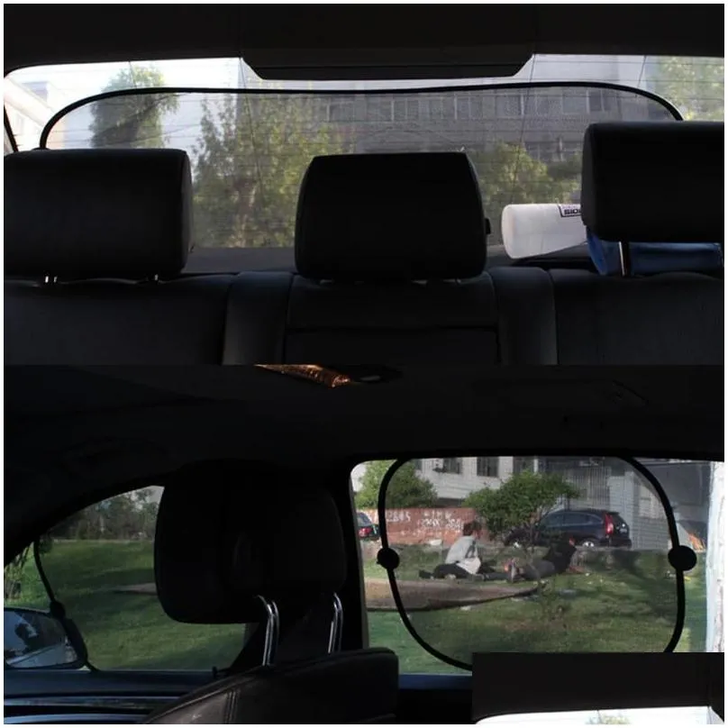 Car Sunshade 1 Set 4pcs Universal Window Sun Shade UV Rays Protector Black7036828