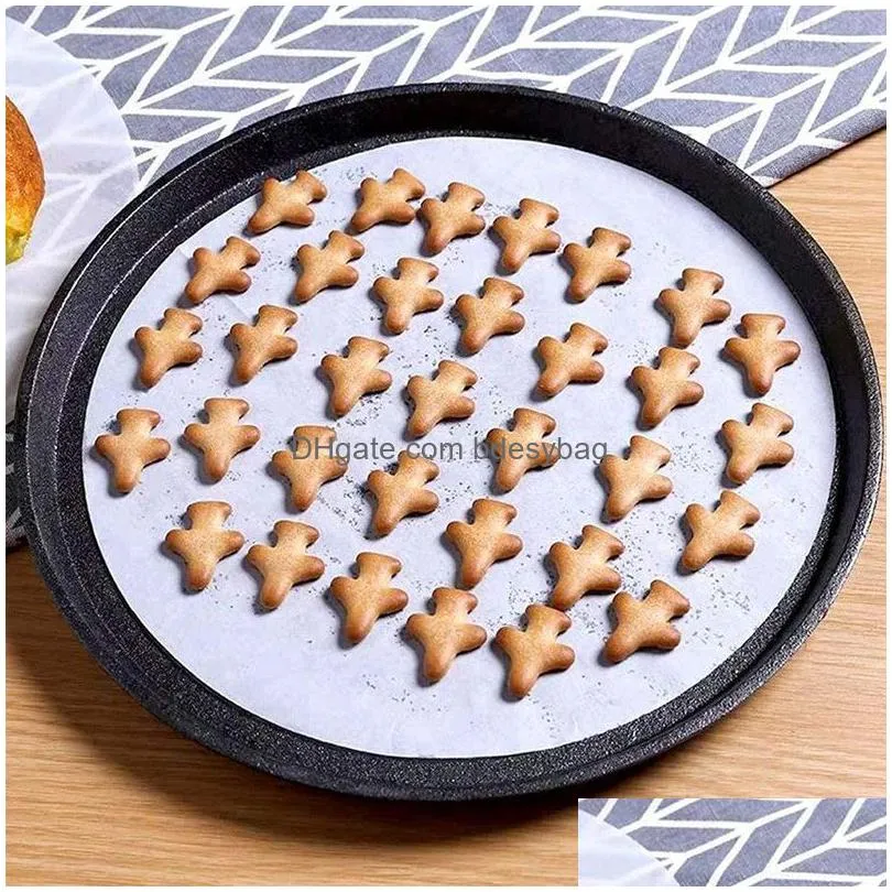 500pcs/lot round barbecue paper parchment rounds baking paper liners for baking cakes cooking dutch oven air fryer cheesecakes