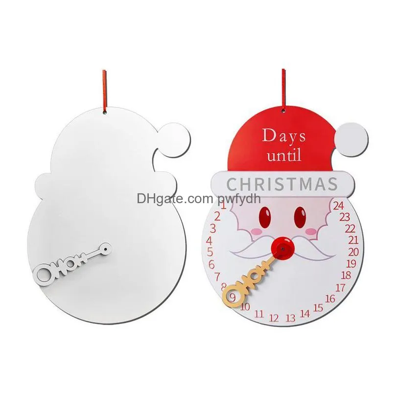 sublimation christmas tree decorations countdown calendar blanks mdf wooden hanging calendar ornaments 1110