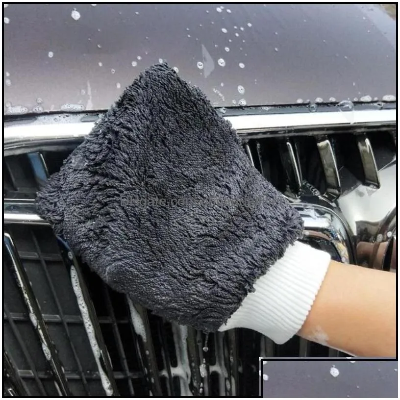 Car Sponge Wash Microfiber Braid Cloth Gloves Thick Cleaning Miwax Detailing Brush Care Tools Suppliescar Drop Delivery Automobiles Mo