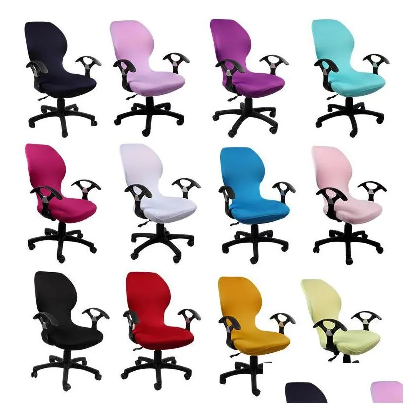 Chair Covers Computer Office Chair Er Slipers With Back Elastic Rotating Seat Removable Thickened Armrest Sliper Ers Drop Delivery Hom Dhvta