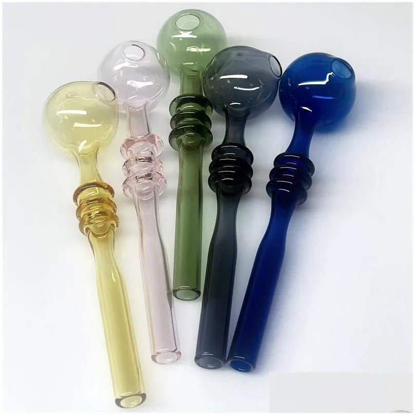 5.3inch curved glass oil burners glass bong water pipes with different colored glass balancer for smoking