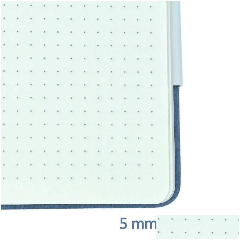 wholesale A5 Cloth Cover Dotted Notebook Journal 100 GSM Ivory White Paper Diary Office School Notepad Supplies Stationery