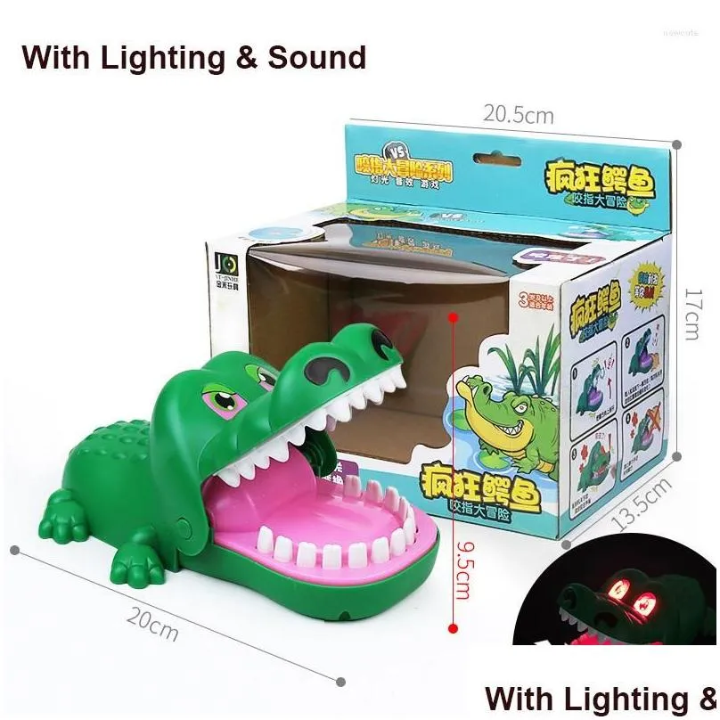 party masks creative big size crocodile mouth dentist bite finger game funny gags with light sound toy for kids family play fun