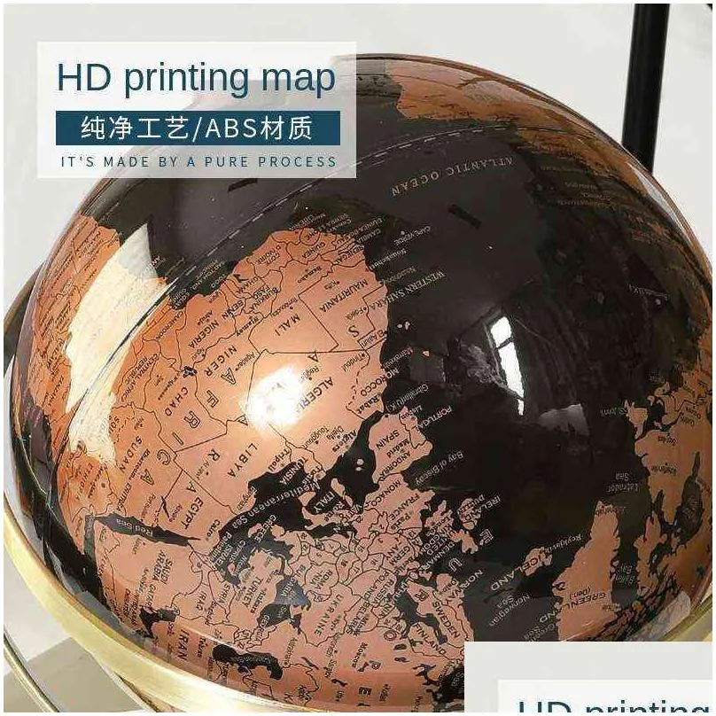 metal accessories large world globe map for home table desk ornaments christmas gift office decoration 220112