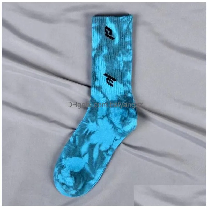 design wholesale mens and womens socks cl sport 5 color tie dye pure cotton socks