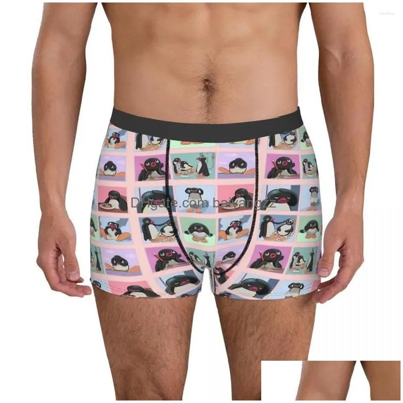 underpants pingu sad chronic illness sticker set panties shorts boxer briefs male underwear homme