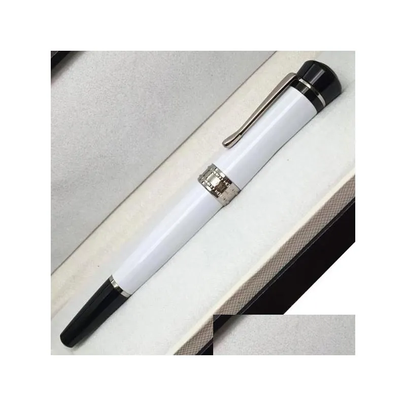 wholesale Luxury pen lucky star series Unique design roller ball pens made of High grade white ceramic office writin supply gift for