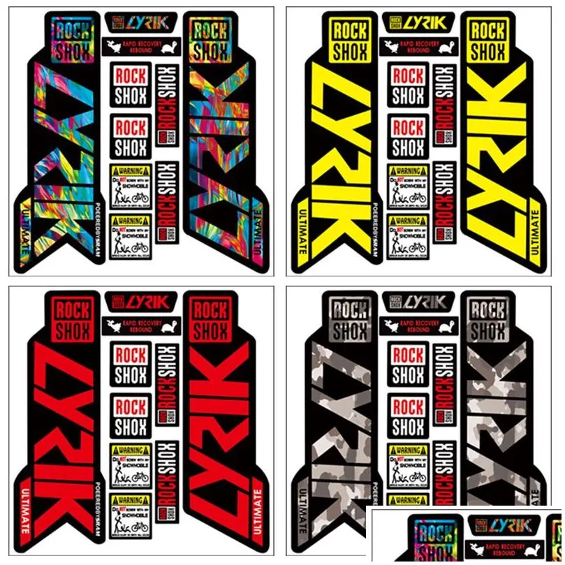 mtb front fork stickers rockshox racing road bicycle decals cycling diy waterproof protect colorful film kit bike accessories 220716