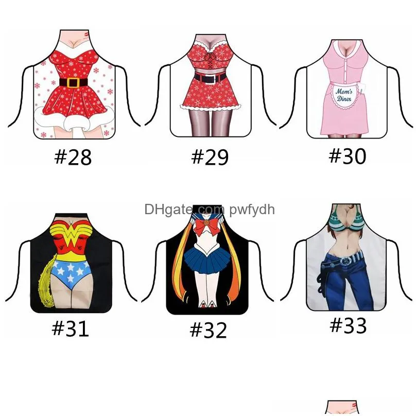 sexy cooking apron funny kitchen apron party baking bbq cosplay aprons creative sexy lady man cartoon aprons home kitchen tools hha815