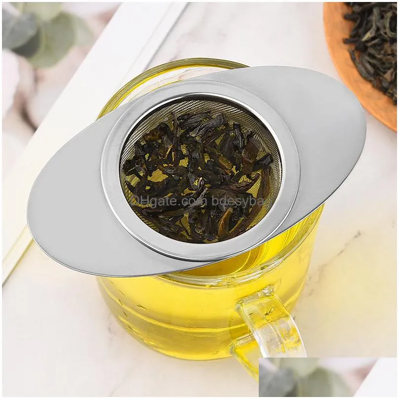 stainless steel mesh tea infuser metal cup strainer strainer loose leaf filter with handle kitchen tool teapot infuser lx5243