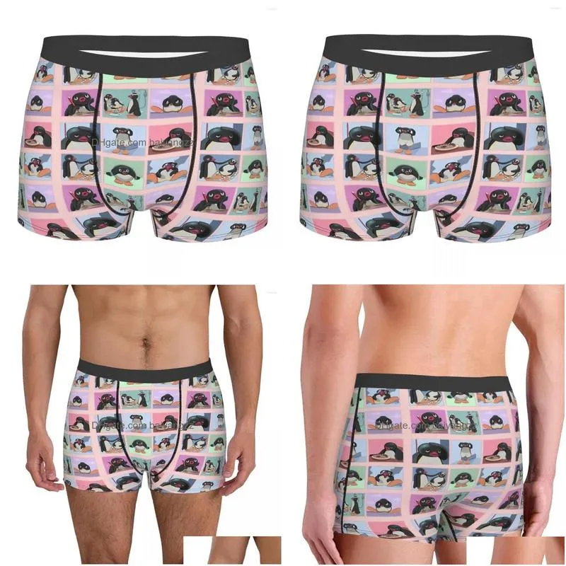 underpants pingu sad chronic illness sticker set panties shorts boxer briefs male underwear homme