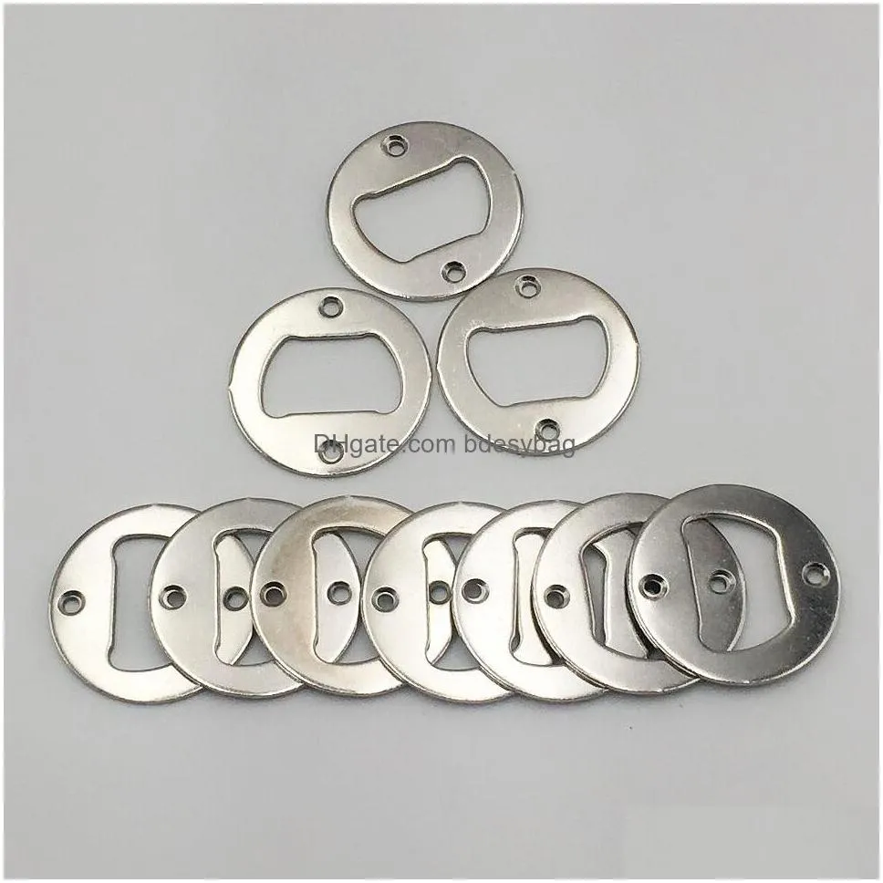 new arrival high quality and thick diy metal round beer bottle opener accessories factory wholesale lx0911