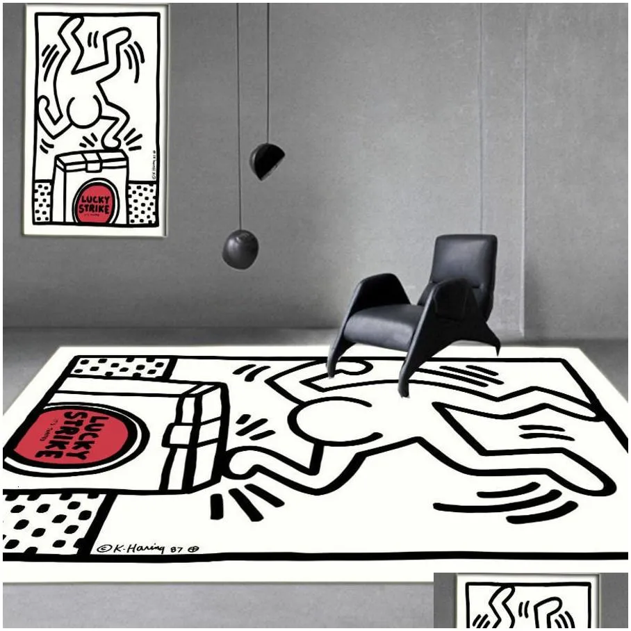 carpet keith haring messy puzzle area rug floor mat luxury living room bedroom bedside bay window 230113