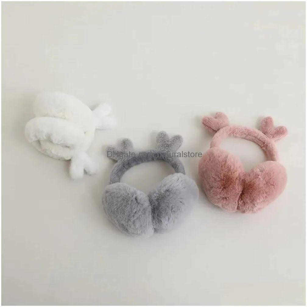 Ear Muffs Ear Muffs Christmas For Womens Winter Plush Warm Outdoor Windproof Protector Cute Antlers Warmer R231009 Drop Delivery Fashi Dhelt