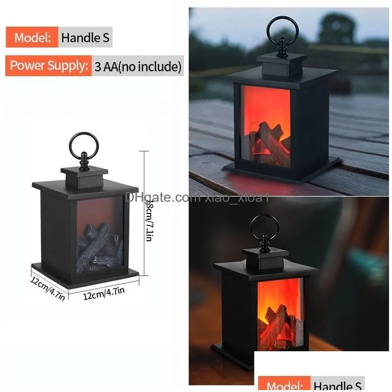 party decoration decorative fake fireplace imitation fire fireplace night lamp mini led fireplace mood lamp christmas halloween gifts home decor