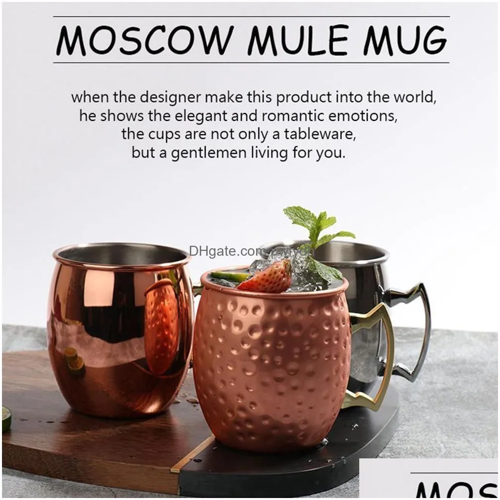 550ml 18 ounces hammered copper plated moscow mule mug beer cup coffee cup mug copper plated canecas mugs travel mug kitchen rrc1122