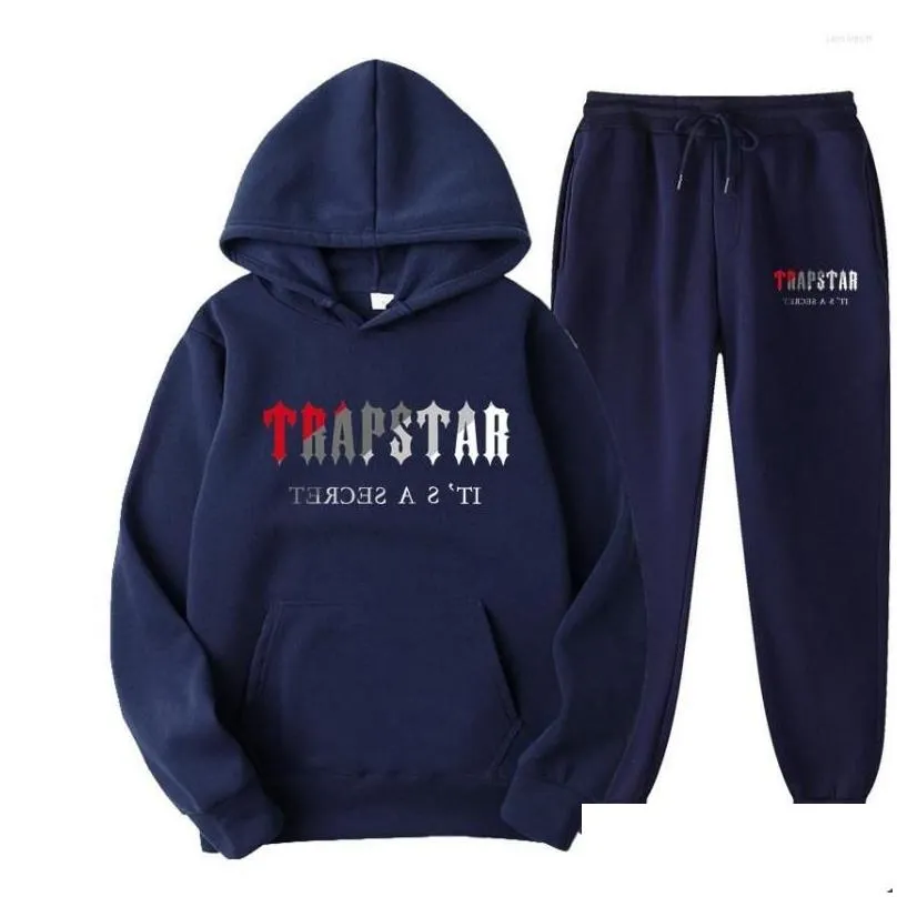 mens jackets fw22 trapstar men women tracksuit brand printed streetwear sportswear warmtwo pieces set hoodie pants jogging hooded