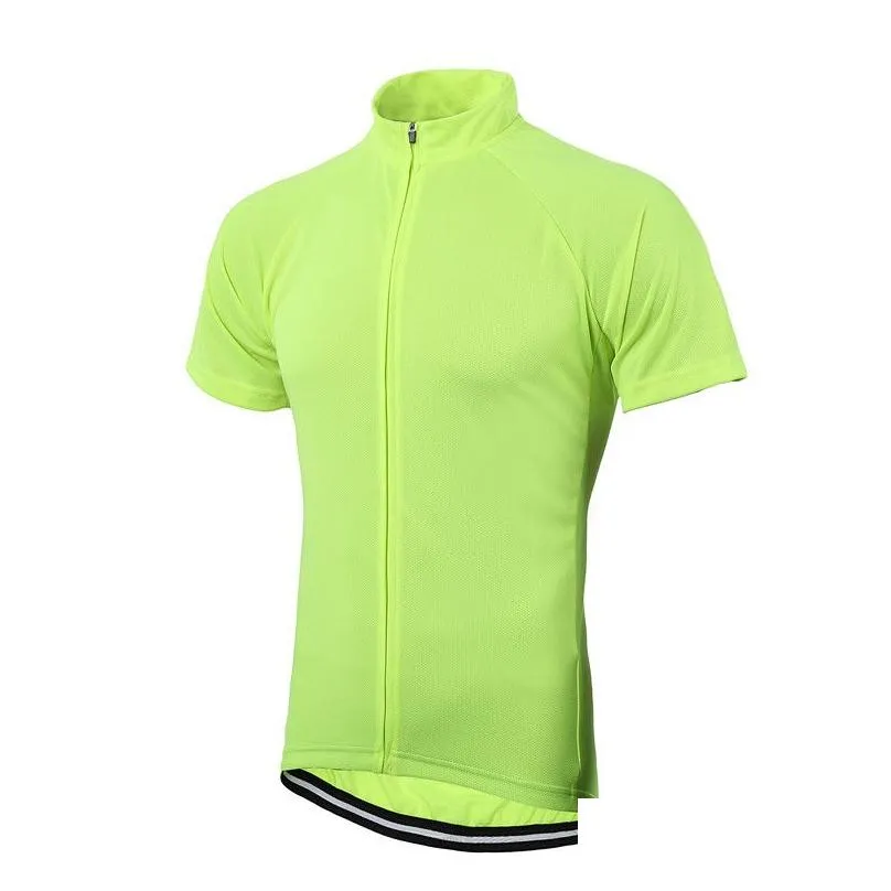 pure colors Wholesale-Free Shipping Men Women Solid Cycling Short Sleeve Jersey Full Length Zipper Unisex Bike Jersey